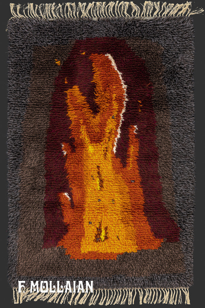 Vintage Rya Swedish Semi-antique Rug n°:59358150